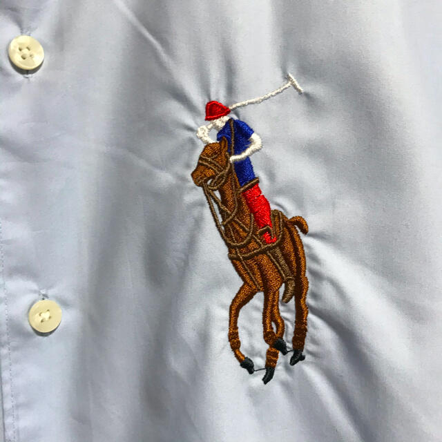 POLO RALPH LAUREN(ポロラルフローレン)のPolo ポロラルフローレン ビックポニー 刺繍ロゴ チェック柄 長袖シャツ 青 メンズのトップス(シャツ)の商品写真