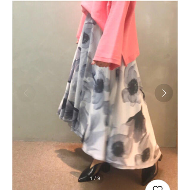 RANDA(ランダ)のRANDA シースルーアシンメトリーヘムフラワースカート レディースのスカート(ロングスカート)の商品写真