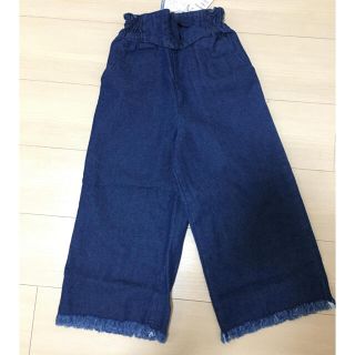 プティマイン(petit main)の新品　アプレレクール　レースアップ　デニム 130 ワイドパンツ(パンツ/スパッツ)