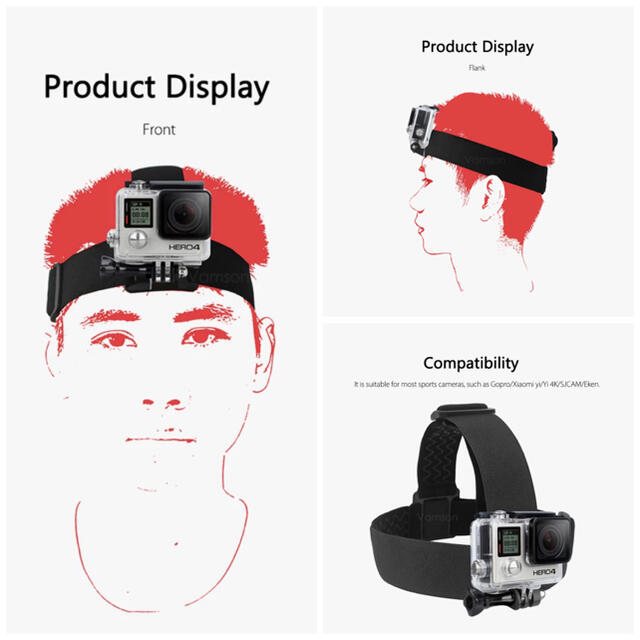 Xiaomi用GoproHero Head＆Chestストラップサクションカップ スマホ/家電/カメラのカメラ(ビデオカメラ)の商品写真