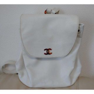 シャネル(CHANEL)のvintage　CHANEL　ヴィンテージシャネル　リュック　バックパック　白(リュック/バックパック)