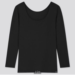 ユニクロ(UNIQLO)のヒートテックエクストラウォーム　8分袖　黒M(アンダーシャツ/防寒インナー)