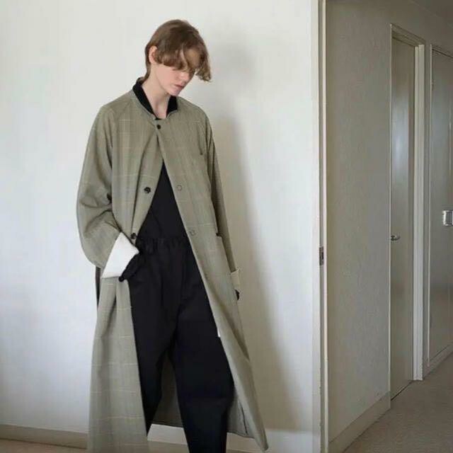 SUNSEA POLYYS TWEED HERRINGBONE COAT