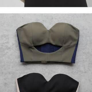 値下げ!juemi Cut Out Bi-color Bustier
