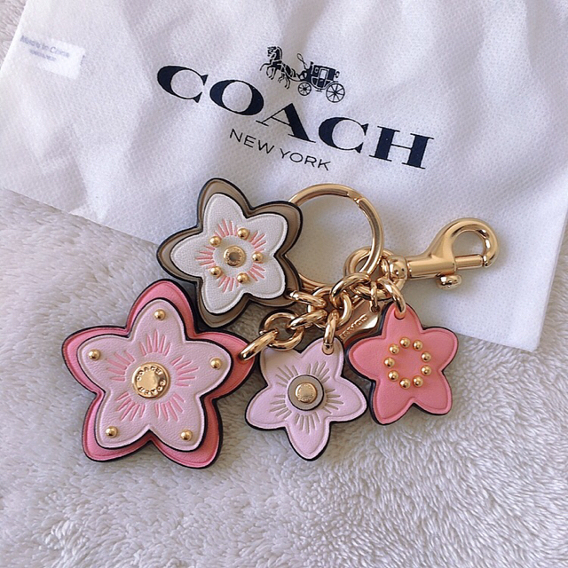 美品♥COACHコーチ♥キーホルダー　ティーローズ