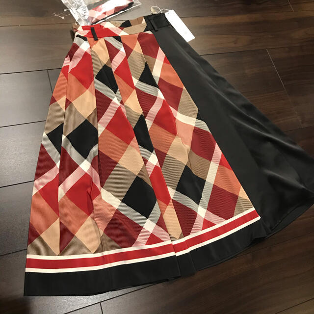 バーバリーブルーレーベル チェック スカート - ひざ丈スカート