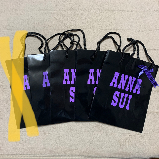 ANNA SUI(アナスイ)のアナスイのロゴショッパー（紙袋）（中）4枚A レディースのバッグ(ショップ袋)の商品写真