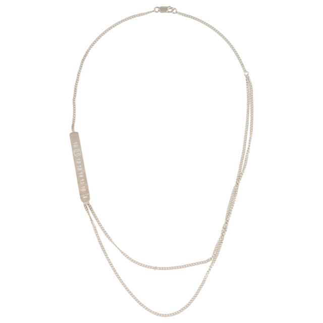 新品 Maison Margiela ダブルチェーンシルバーネックレス - ネックレス
