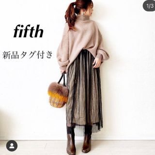 フィフス(fifth)のfifth プリーツチュールドッキングサテンスカート ブラック(ロングスカート)