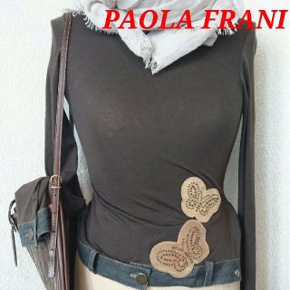 パオラフラーニ(PAOLA FRANI)のPAOLA FRANI バタフライ&デニム トップス(カットソー(長袖/七分))