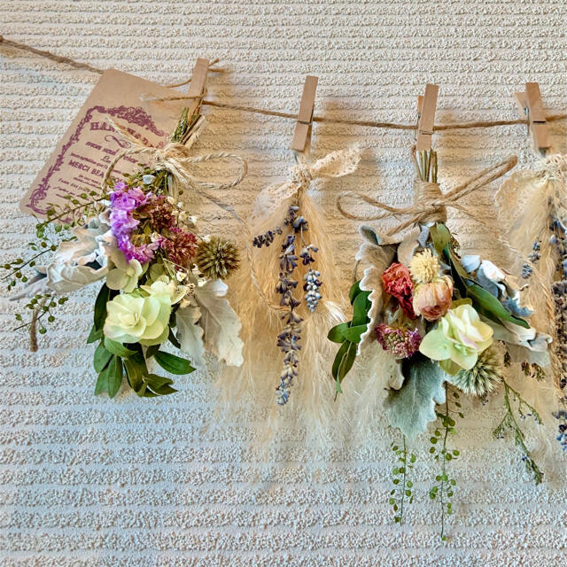 お花たっぷりドライフラワー スワッグ ガーランド❁137 紫 ブルー 花束 お花たっぷりドライフラワー スワッグ ガーランド❁137 紫 ブルー 花束