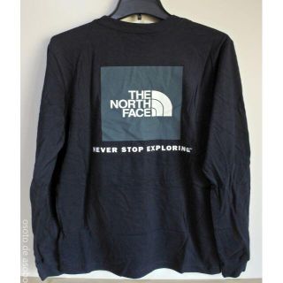 ザノースフェイス(THE NORTH FACE)の★ ノースフェイス スクエアロゴ 長袖Tシャツ USメンズM ダークネイビー(Tシャツ/カットソー(七分/長袖))