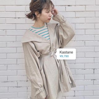 カスタネ(Kastane)のKastane リネンデザインハーフジャケット(トレンチコート)