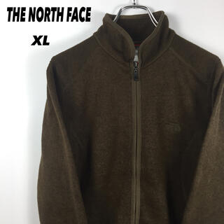 ザノースフェイス(THE NORTH FACE)の古着 ノースフェイス スウェット アースカラー ジップ 刺繍ロゴ XL(ブルゾン)