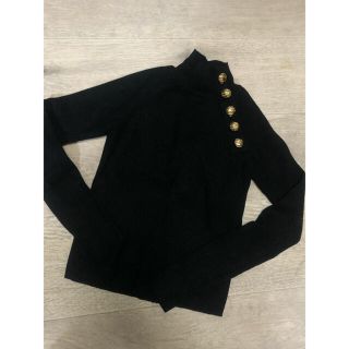 ザラ(ZARA)のZARAハイネックリブニット黒(ニット/セーター)