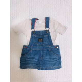 プチバトー(PETIT BATEAU)のデニムジャンパースカート　90サイズ(ワンピース)