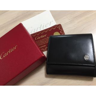 カルティエ(Cartier)のCartier コインケース 小銭入れ メンズ レディース  黒 パシャ(コインケース/小銭入れ)