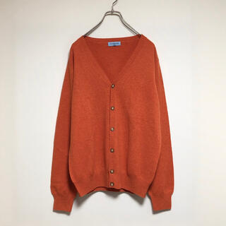 cardigan orange cashmere 100% knit(カーディガン)