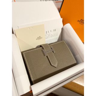 エルメス(Hermes)のベアンミニ　ベアン　エトゥープ　シルバー金具　エルメス　HERMES 新品未使用(財布)