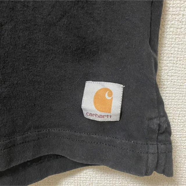 carhartt(カーハート)の希少】カーハート モックネック ロングスリーブ ゆるだぼ 古着男子 ブラック メンズのトップス(Tシャツ/カットソー(七分/長袖))の商品写真