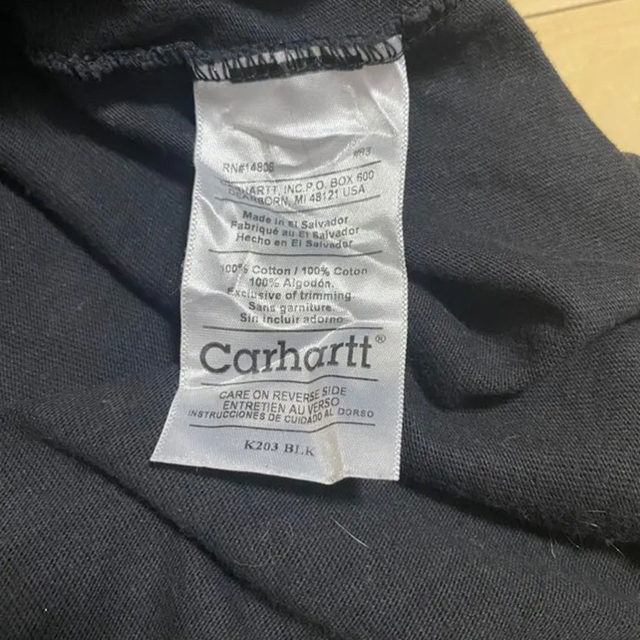 carhartt(カーハート)の希少】カーハート モックネック ロングスリーブ ゆるだぼ 古着男子 ブラック メンズのトップス(Tシャツ/カットソー(七分/長袖))の商品写真