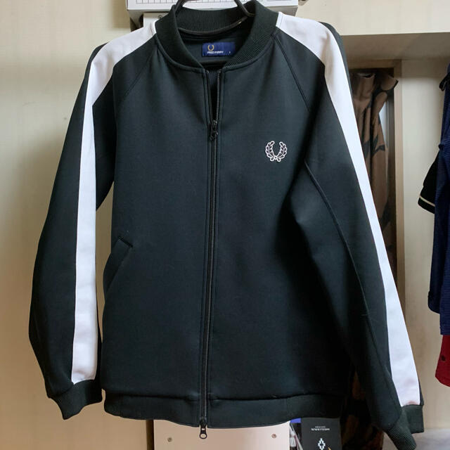 Fred Perry トラックジャケット ジャージ ブラック×ベージュ XS