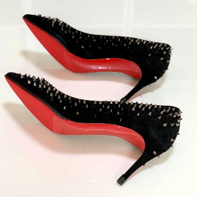 Christian Louboutin(クリスチャンルブタン)の1386 クリスチャンルブタン スエード スパイク パンプス 黒 レディースの靴/シューズ(ハイヒール/パンプス)の商品写真