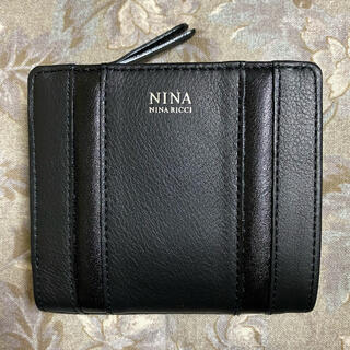 ニナリッチ(NINA RICCI)の【お値下げ】NINA RICCI 牛皮二つ折り財布　ブラック　新品未使用(財布)
