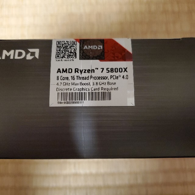 AMD Ryzen7 5800X 未開封新品 スマホ/家電/カメラのPC/タブレット(PCパーツ)の商品写真