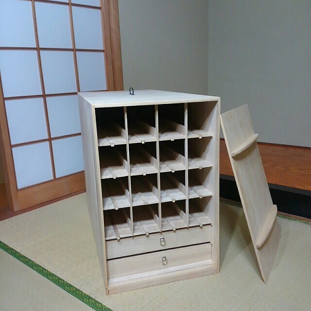 掛軸箪笥 収納 Hanging scroll chest 掛け軸入れ取手木箱