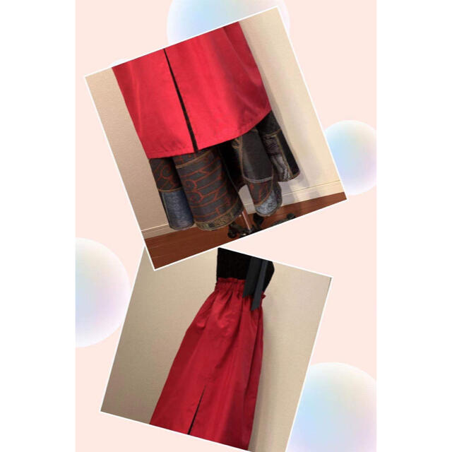 NO:20）（売約済み）着物大島紬、紬リメイク パッチギャザーAラインスカート レディースのスカート(ロングスカート)の商品写真