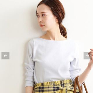 イエナ(IENA)の新品タグ付　AURALEE*IENA 別注ボートネックTシャツ　カットソー(カットソー(長袖/七分))