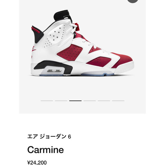 NIKE(ナイキ)のエアジョーダン6 28cm carmine メンズの靴/シューズ(スニーカー)の商品写真