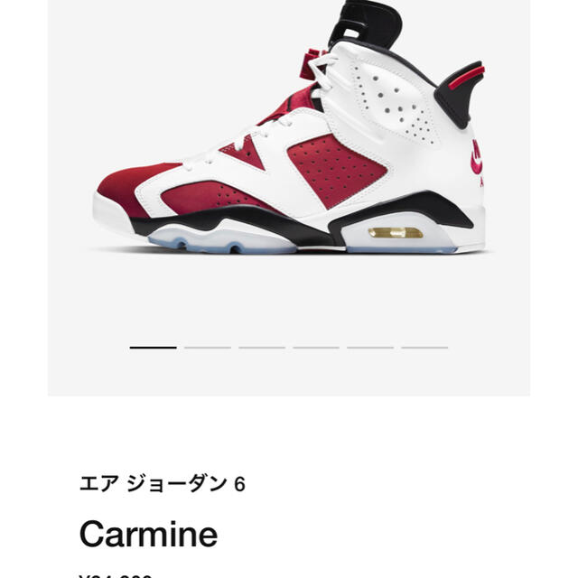 NIKE(ナイキ)のエアジョーダン6 28cm carmine メンズの靴/シューズ(スニーカー)の商品写真