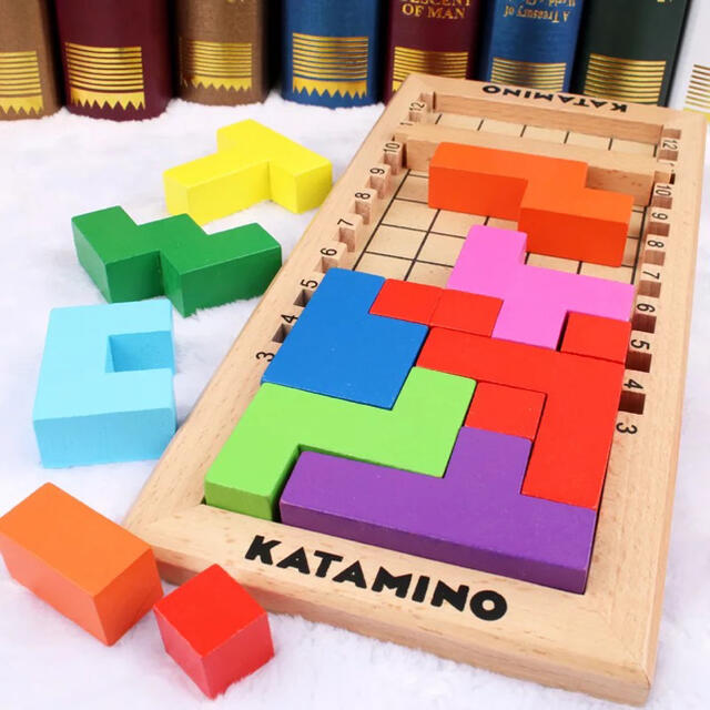 知育玩具 木製 パズル KATAMINO カタミノ 教育 モンテッソーリ 箱付き エンタメ/ホビーのおもちゃ/ぬいぐるみ(その他)の商品写真