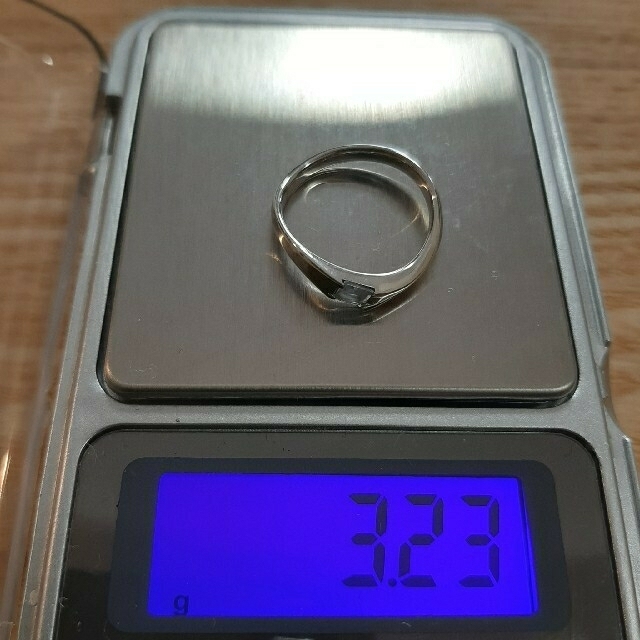 4℃(ヨンドシー)の4℃ K18WG 3.2g リング石付 12号 レディースのアクセサリー(リング(指輪))の商品写真