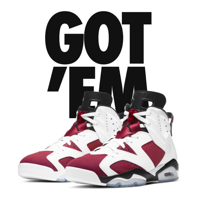 275cm状態Jordan 6 Retro Carmine  27.5cm カーマイン