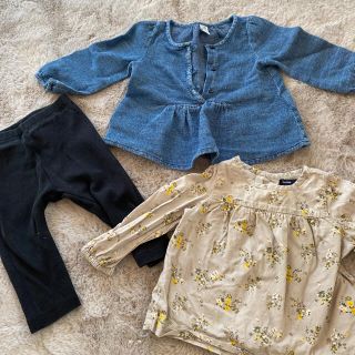 ベビーギャップ(babyGAP)のBaby GAP トップス2点&黒パンツ(シャツ/カットソー)