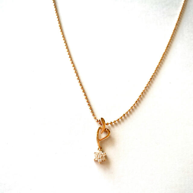Folli Follie(フォリフォリ)のフォリフォリ　ピンクゴールド　ネックレス　ダイヤモンド レディースのアクセサリー(ネックレス)の商品写真