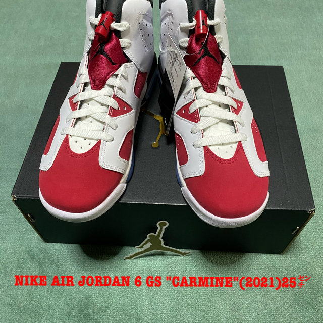 レディースNIKE AIR JORDAN 6 GS "CARMINE"(2021)25㌢