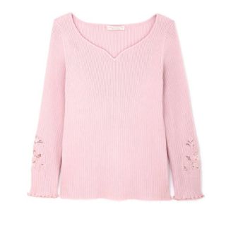 プロポーションボディドレッシング(PROPORTION BODY DRESSING)の【新品・タグ付き】プロポ ♡ スリーブレースカットワークハートネックニット(ニット/セーター)