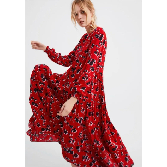 Zara 正規品 Zara ザラ ロングワンピース 花柄 ティアード マキシ 赤系 の通販 By ぷくぷくりんご S Shop ザラならラクマ Zara 正規品 Zara ザラ ロングワンピース 花柄 ティアード マキシ 赤系 の通販 By ぷくぷくりんご S Shop ザラならラクマ