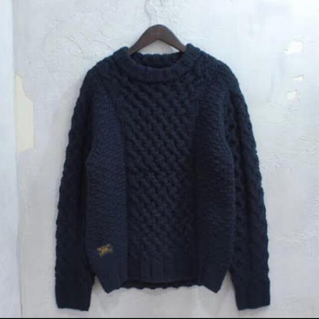 W)taps(ダブルタップス)のWtaps ダブルタップス ARAN KNIT 紺ネイビー XL 4 メンズのトップス(ニット/セーター)の商品写真