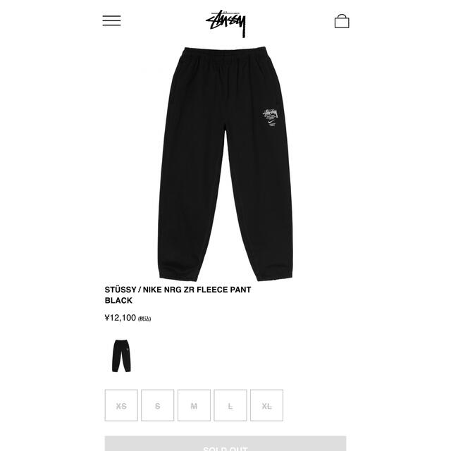 STUSSY(ステューシー)のStussy NIKE Pant BLACK M フリース パンツ 黒 メンズのパンツ(その他)の商品写真