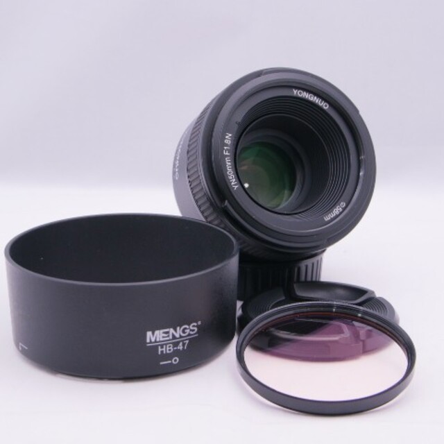 Nikon用 単焦点レンズ YN50mm F1.8 Nikon ニコン フード スマホ/家電/カメラのカメラ(レンズ(単焦点))の商品写真
