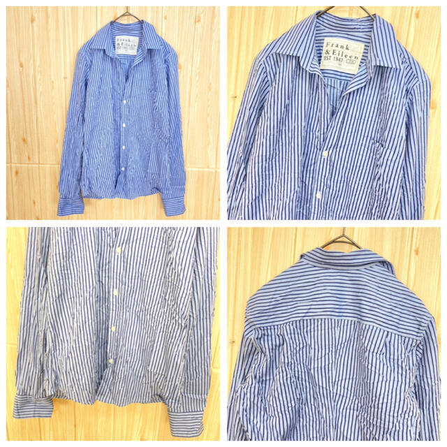 Frank&Eileen(フランクアンドアイリーン)の【Frank & Eileen 】シャツ(xs) ストライプ　シワ加工 レディースのトップス(シャツ/ブラウス(長袖/七分))の商品写真