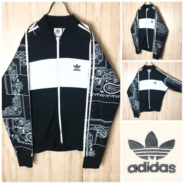 メンズ  adidas トラックジャケット L 白 黒 モノトーン モノクロ