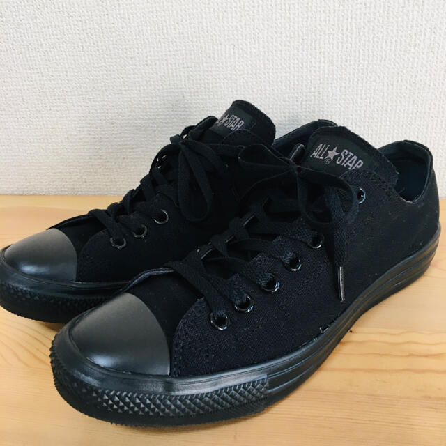 【ほぼ新品】コンバース オールスター ライトOX ブラックモノクローム 27.0