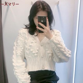 ザラ(ZARA)の韓国 ニット カーディガン(カーディガン)