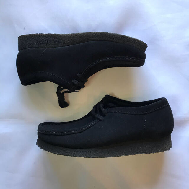 UK7 25.5cm clarks wallabee black suede靴/シューズ